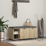Vidaxl halbank met kussen met plank sonoma eiken 100 x 38 x 46 cm