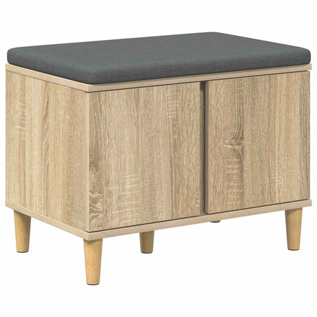 Vidaxl halbank met kussen met opslag sonoma eiken 60 x 38 x 46 cm