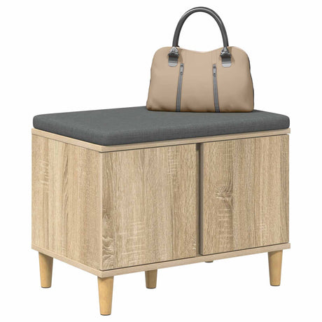 Vidaxl halbank met kussen met opslag sonoma eiken 60 x 38 x 46 cm