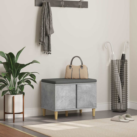 Vidaxl halbank met kussen met opslag beton grijs 60 x 38 x 46 cm