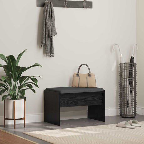 Vidaxl halbank met kussen zwart eiken 63 x 38 x 40 cm
