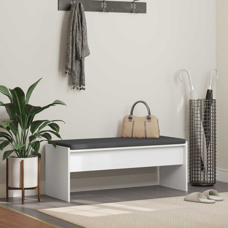 Vidaxl halbank met kussen wit 103 x 38 x 40 cm