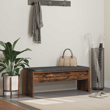 Vidaxl halbank met kussen oudhout 103 x 38 x 40 cm