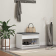 Vidaxl halbank wit 63 x 38 x 45 cm geïndustrialiseerd hout en stof