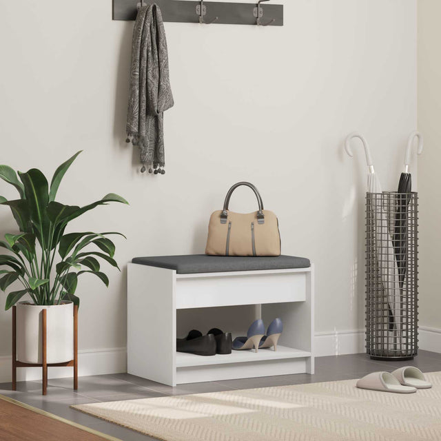 Vidaxl halbank wit 63 x 38 x 45 cm geïndustrialiseerd hout en stof