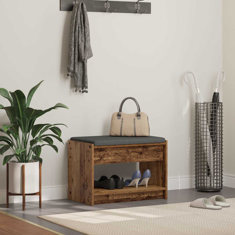 Vidaxl halbank oudhout 63 x 38 x 45 cm geïndustrialiseerd hout en stof