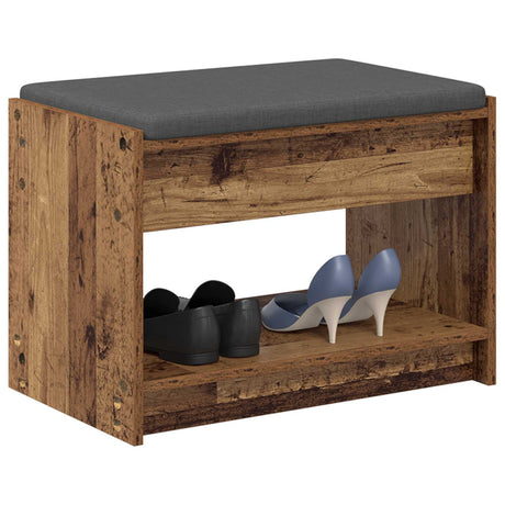 Vidaxl halbank oudhout 63 x 38 x 45 cm geïndustrialiseerd hout en stof