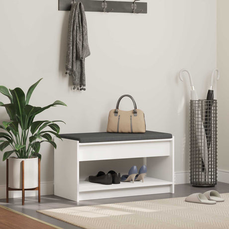 Vidaxl halbank wit 83 x 38 x 45 cm geïndustrialiseerd hout en stof