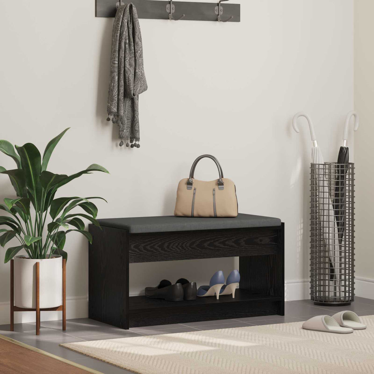 Vidaxl halbank zwarte eik 83 x 38 x 45 cm