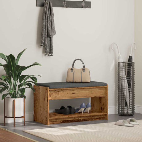 Vidaxl halbank oudhout 83 x 38 x 45 cm geïndustrialiseerd hout en stof
