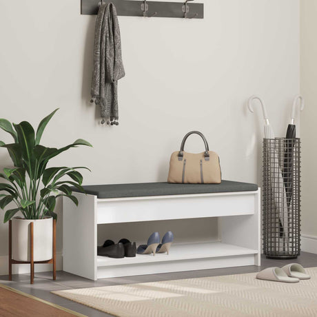 Vidaxl halbank wit 103 x 38 x 45 cm geïndustrialiseerd hout en stof