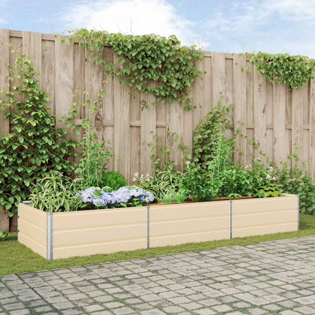 Vidaxl plantenbak ivoor 290 x 100 x 45 cm gegalvaniseerd staal