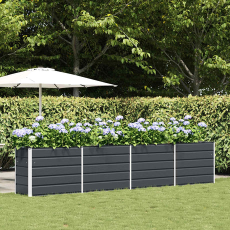 Vidaxl plantenbak antraciet 385 x 50 x 75 cm gegalvaniseerd staal