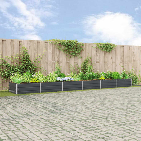 Vidaxl plantenbak antraciet 580 x 100 x 45 cm gegalvaniseerd staal