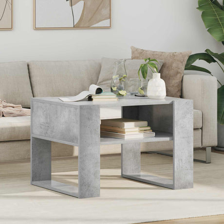 Vidaxl salontafel beton grijs 66 x 53 x 45 cm bewerkt hout