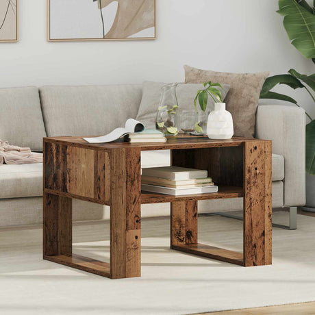 Vidaxl salontafel oudhout 66 x 53 x 45 cm bewerkt hout