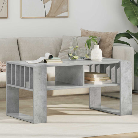 Vidaxl salontafel beton grijs 92 x 49,5 x 45 cm bewerkt hout