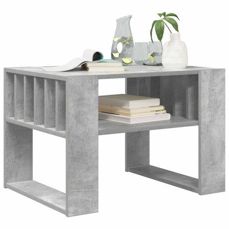 Vidaxl salontafel beton grijs 66 x 49,5 x 45 cm bewerkt hout