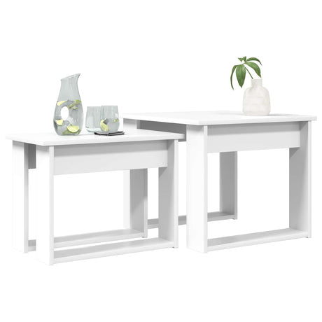 Vidaxl koffietafel set 2 st wit 50 x 52 x 42 cm bewerkt hout