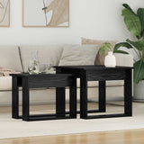 Vidaxl koffietafel set 2 st zwart eiken 50 x 52 x 42 cm bewerkt hout