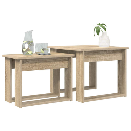 Vidaxl koffietafel set 2 st sonoma eiken 50 x 52 x 42 cm bewerkt hout