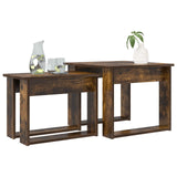 Vidaxl koffietafel set 2 st gerookt eiken 50 x 52 x 42 cm bewerkt hout