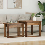 Vidaxl koffietafel set 2 st oudhout 50 x 52 x 42 cm bewerkt hout