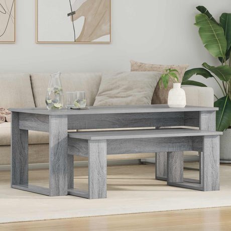 Vidaxl koffietafel set 2 st grijs sonoma 100 x 50 x 42 cm bewerkt hout
