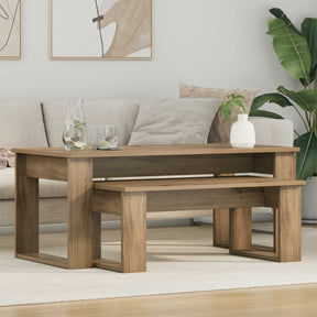 Vidaxl koffietafel set 2 st artisan eiken 100 x 50 x 42 cm
