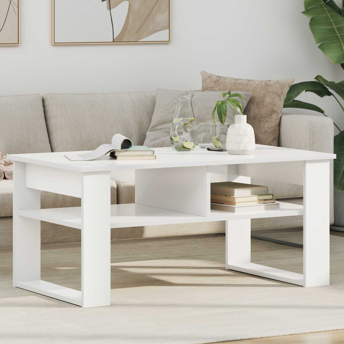 Vidaxl salontafel wit 96 x 54 x 44 cm bewerkt hout
