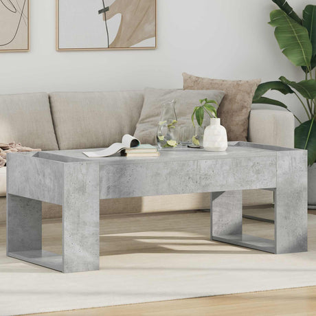 Vidaxl salontafel beton grijs 110 x 50 x 41 cm bewerkt hout