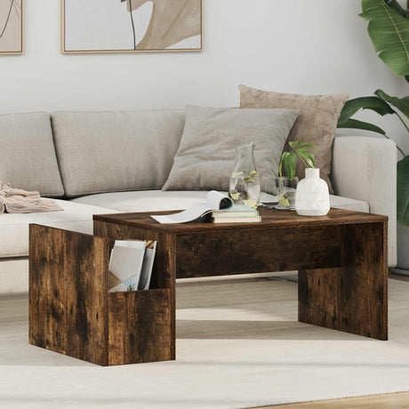 Vidaxl salontafel gerookt eiken 90 x 45 x 35 cm bewerkt hout