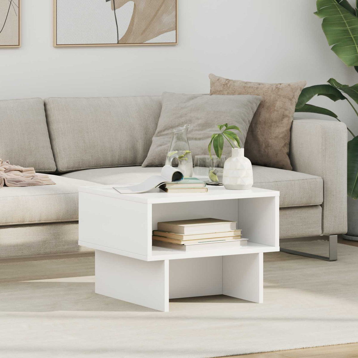 Vidaxl salontafel wit 48 x 46 x 35 cm bewerkt hout