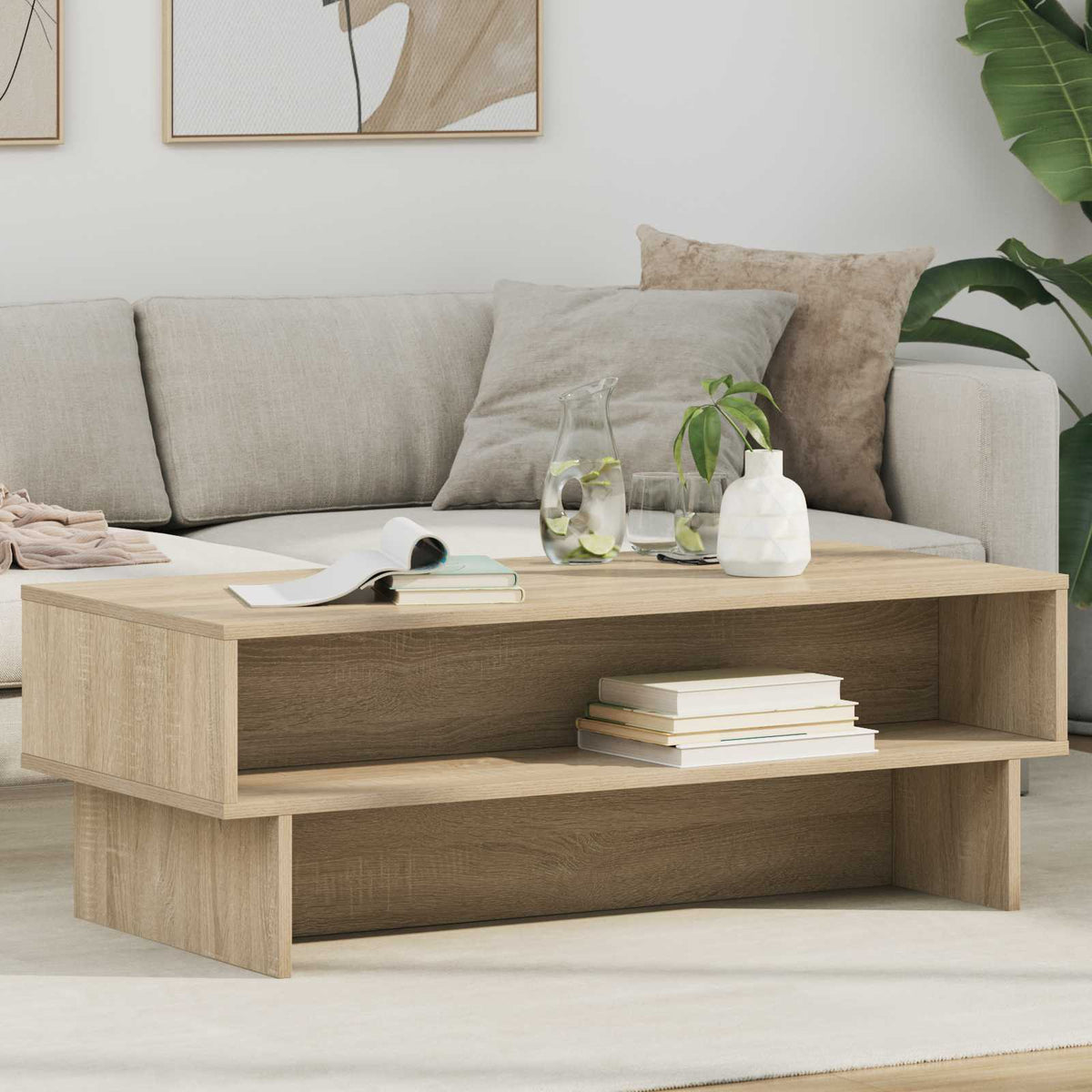 Vidaxl salontafel sonoma eiken 100 x 46 x 35 cm bewerkt hout