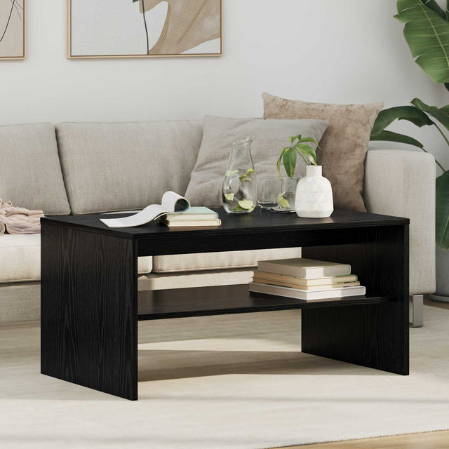 Vidaxl salontafel zwart eiken 80 x 50 x 40 cm bewerkt hout