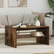 Vidaxl salontafel gerookt eiken 80 x 50 x 40 cm bewerkt hout