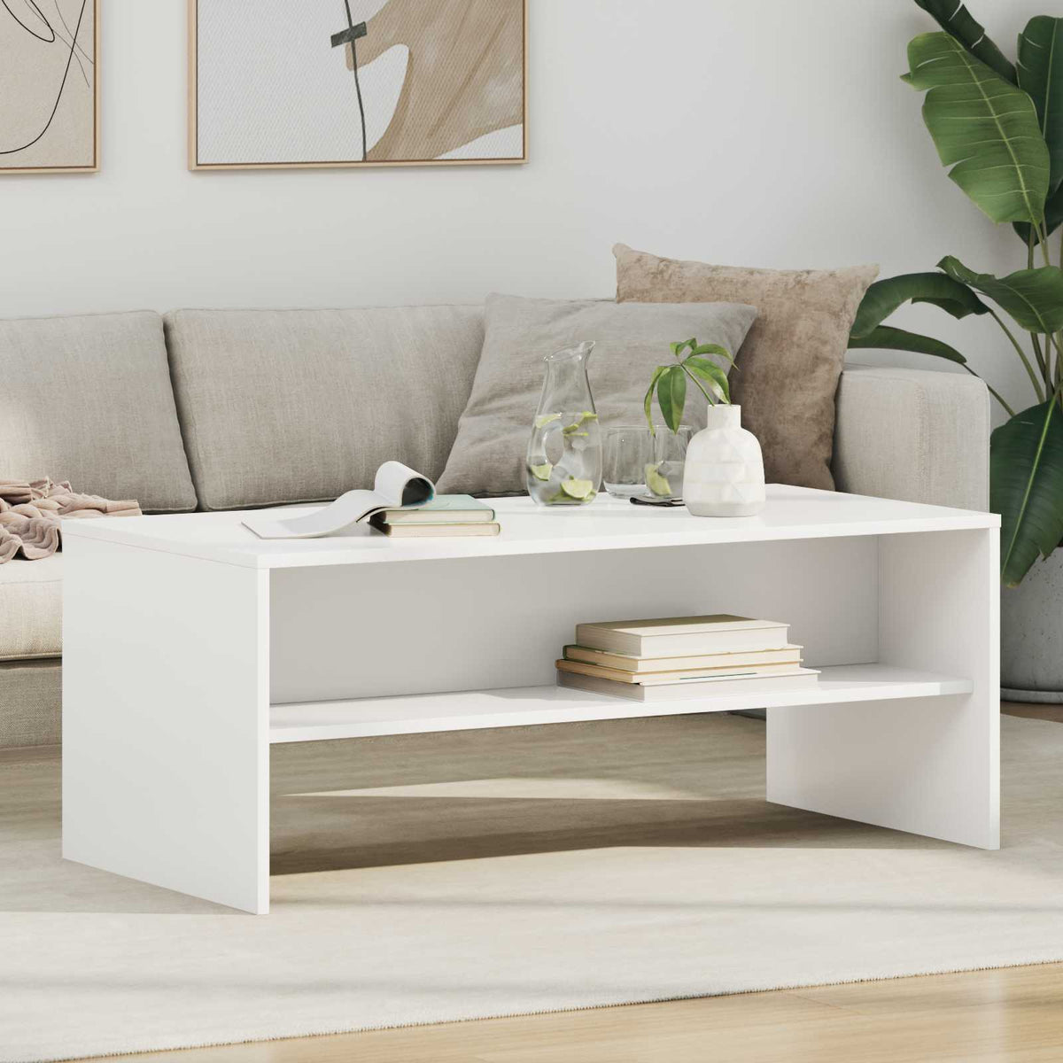 Vidaxl salontafel wit 100 x 50 x 40 cm bewerkt hout