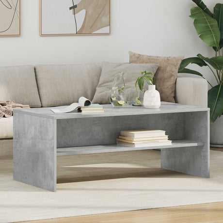 Vidaxl salontafel beton grijs 100 x 50 x 40 cm bewerkt hout
