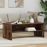 Vidaxl salontafel gerookt eiken 100 x 50 x 40 cm bewerkt hout
