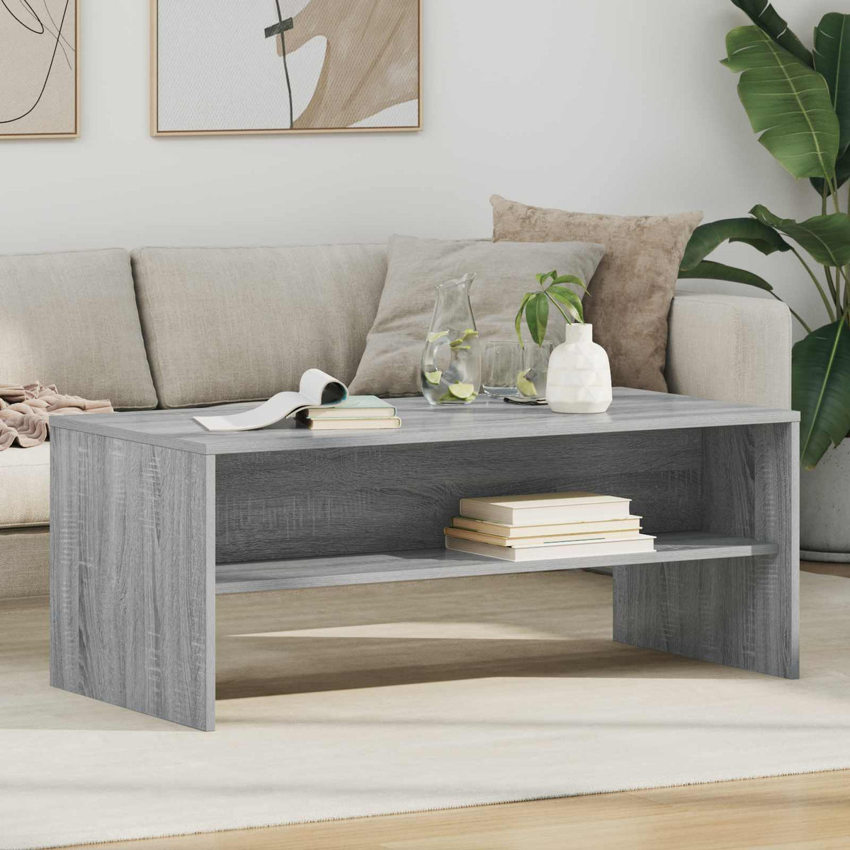 Vidaxl salontafel grijs sonoma 100 x 50 x 40 cm bewerkt hout