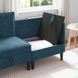 Vidaxl bank met opslag blauw fluweel