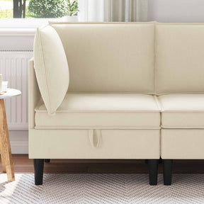 Vidaxl hoeksofa met opbergruimte crèmekleurig fluweel
