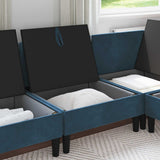 Vidaxl middelste bank met opbergruimte blauw fluweel