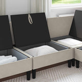 Vidaxl middelse sofa met opbergruimte havermout fluweel