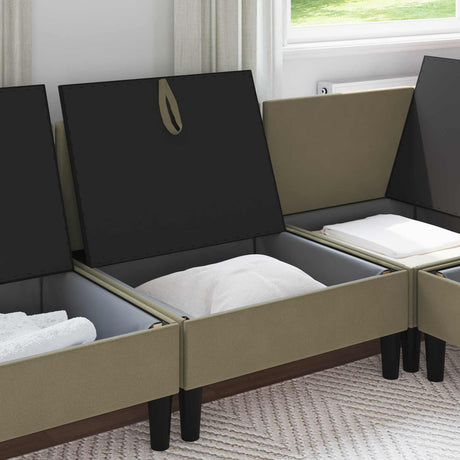 Vidaxl middelse sofa met opbergruimte kaki fluweel