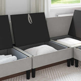 Vidaxl middelse sofa met opbergruimte lichtgrijs fluweel