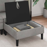 Vidaxl sofa kruk met opslag lichtgrijs fluweel