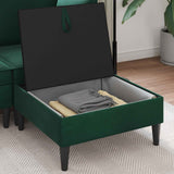 Vidaxl sofa kruk met opslag donkergroen 70 x 70 x 40 cm fluweel