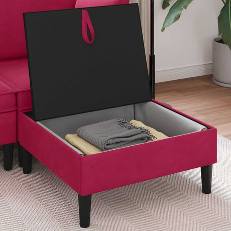 Vidaxl sofa kruk met opslag wijnrood fluweel