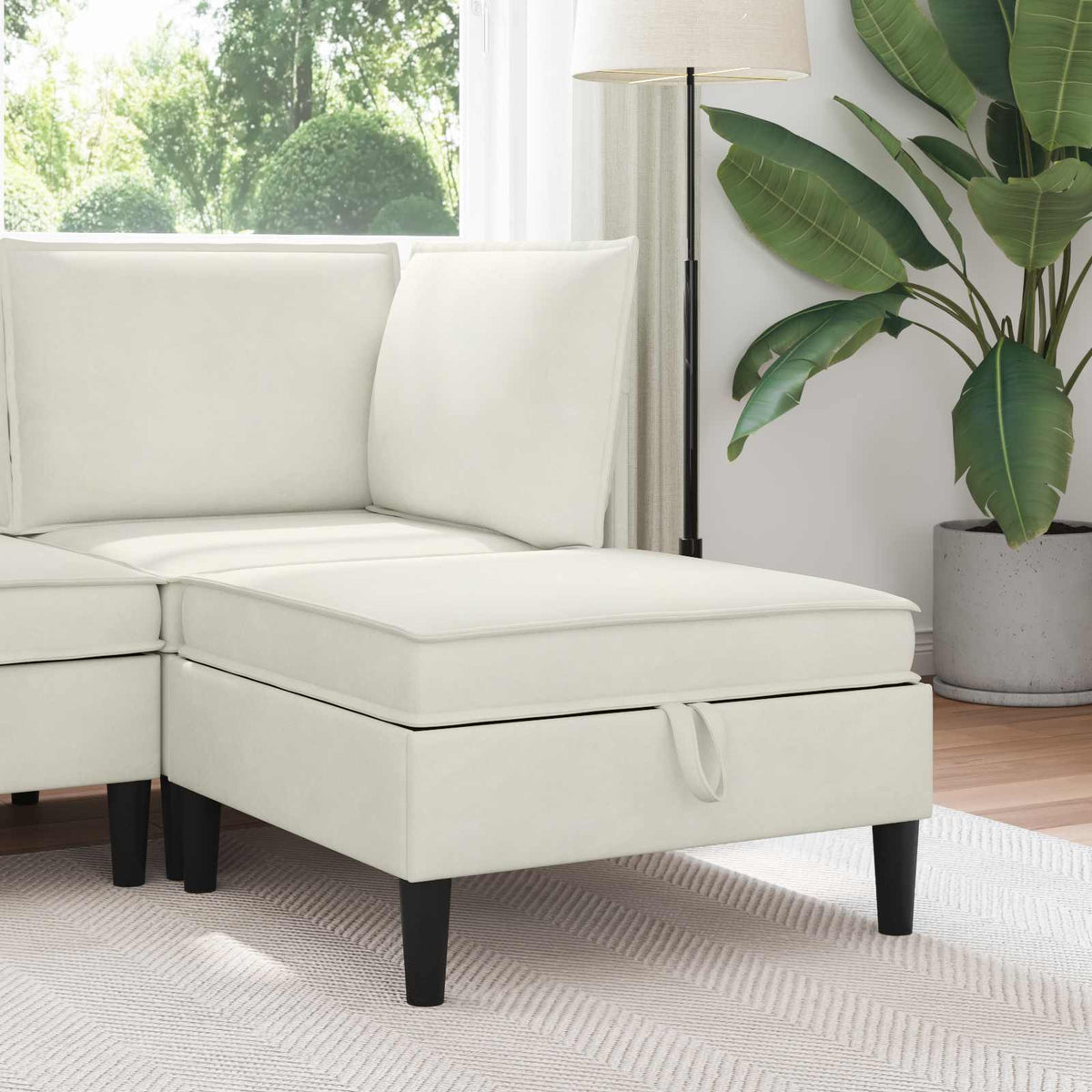 Vidaxl sofa kruk met opslag crèmekleurig fluweel